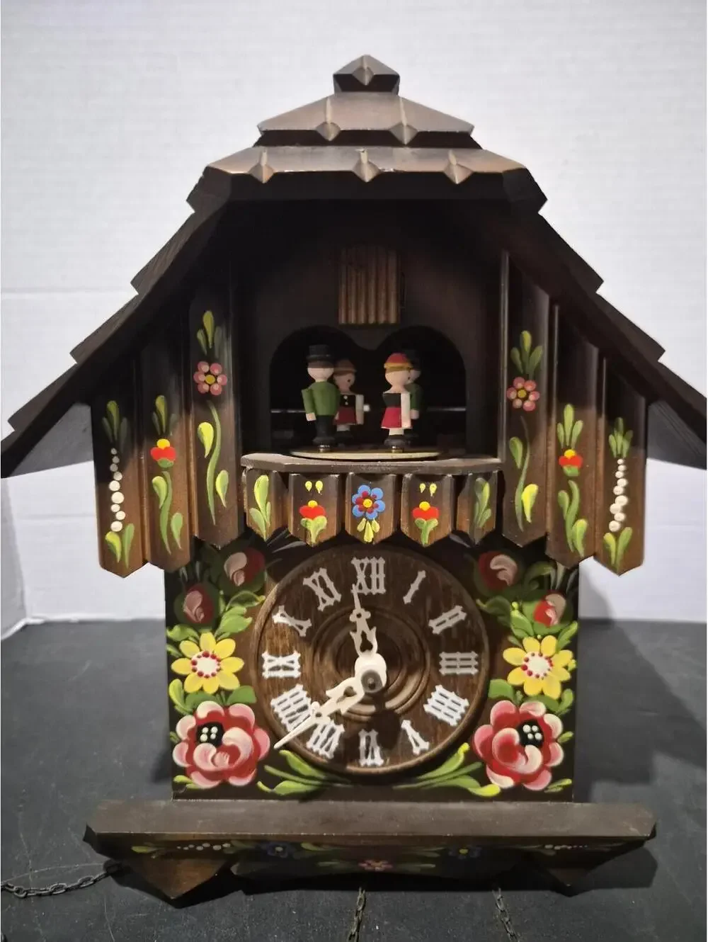 Vintage Cuckoo Clock Made In Germany Swiss Musical Movement Beautiful Handmade
